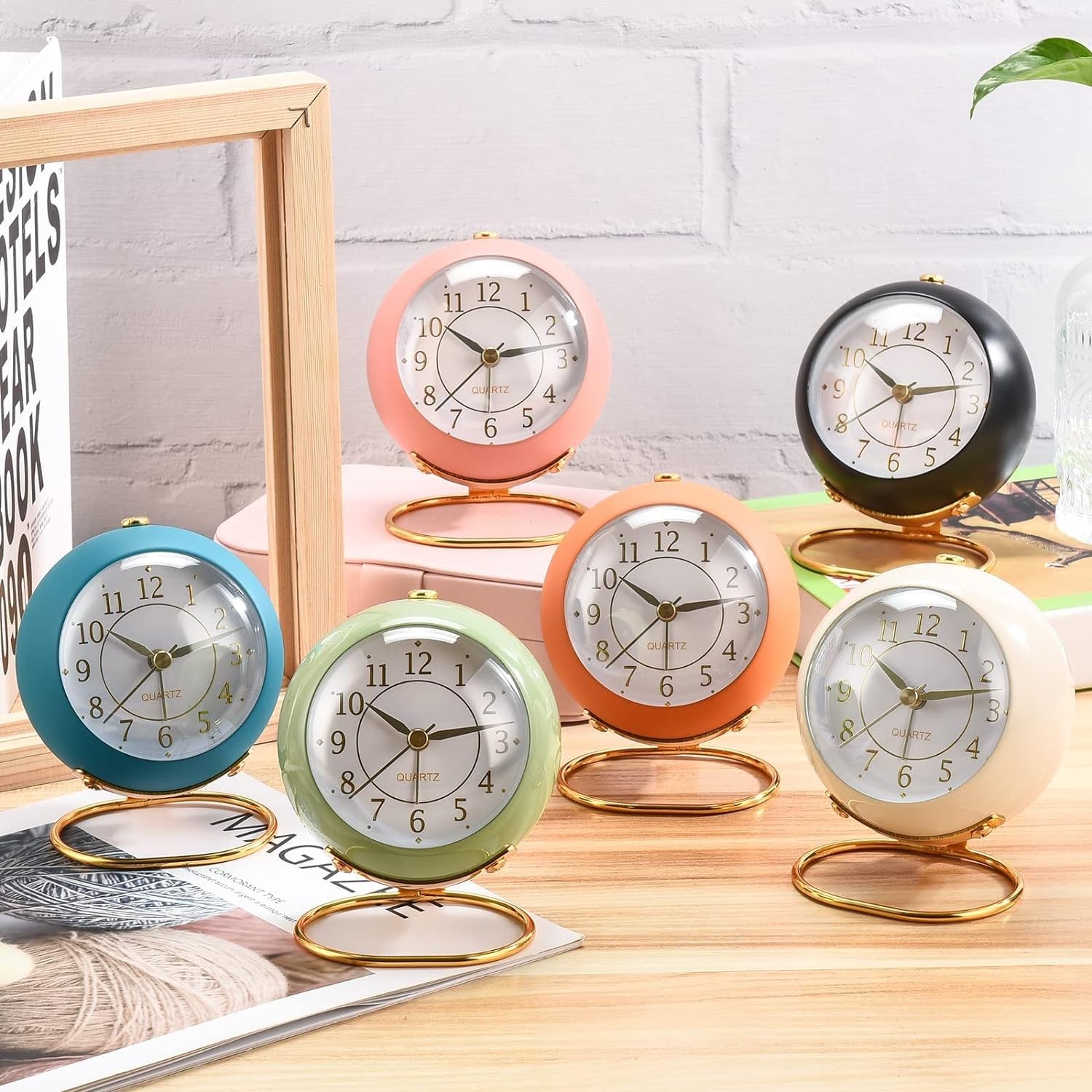 UGU ZONE Vintage Twin Bell Analogue Table Alarm Clock with Night LED Light Ideal for Students and Kids Bedroom (Twin Bell Cream Clock Small(Black)) 3
