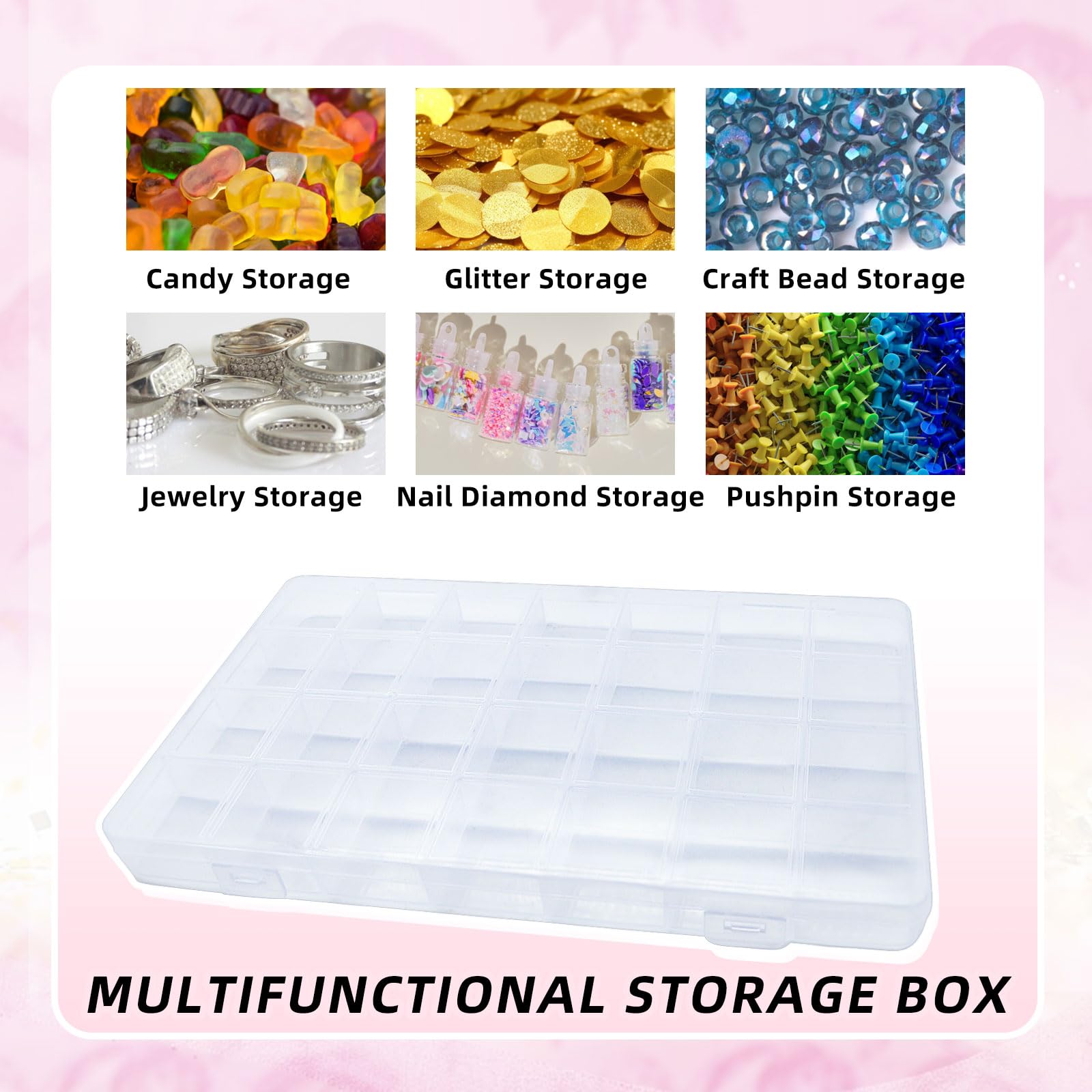 6 Scatole Organizer In Plastica Trasparente Per Piccoli Oggetti: Contenitori Per Perline, Gioielli, Viti E Accessori Da Cucito
