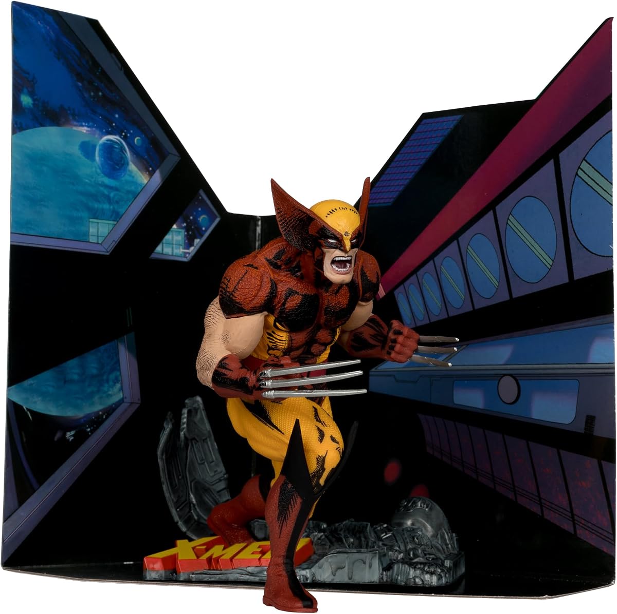 Marvel Wolverine Figura posada a escala 1:10 con escena (X-Men #1) | Escena de telón de fondo