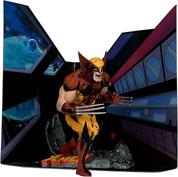McFarlane Toys - Marvel Wolverine 110th Scale Posed Figure with Scene X-Men #1