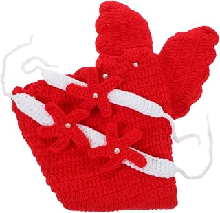 Disfraz Niña Recién Nacido Roja para Fotografía Traje Crochet y Cómodo para Sesiones de Fotos Infantiles