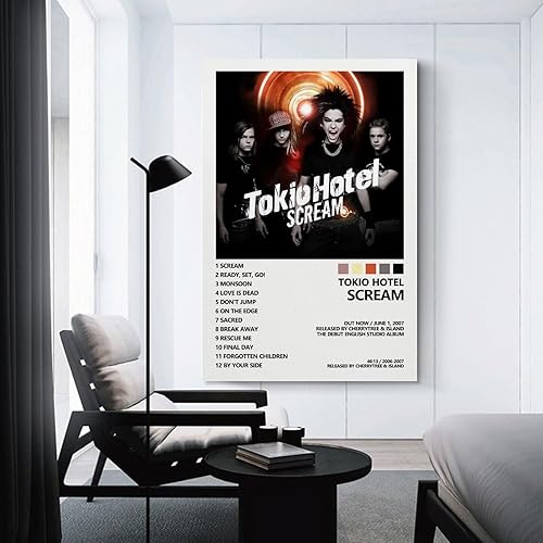 Miniatura 3 de Póster de Tokio Hotel Scream para dormitorio, lienzo estético, decoración de pared, 16 x 24 pulgadas (15.7 x 23.6 in)