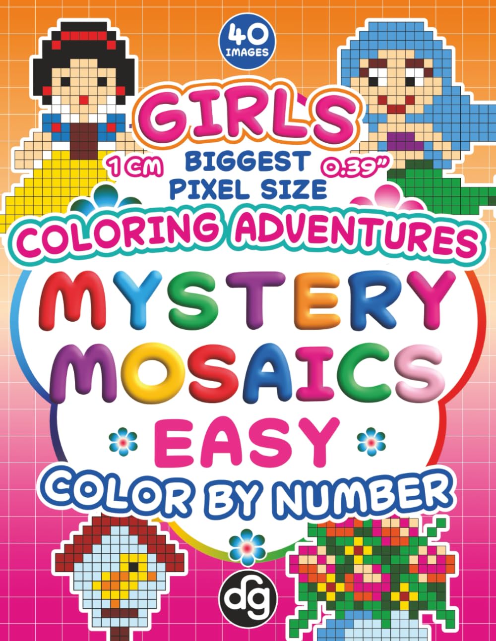 Mystery Mosaics with Easy & Big Size Pixels Color by Number Quest: Fun Coloring Adventures with Squares for Girls, Teens, Seniors and Adults for ... Activity (Mystery Mosaic Color By Number)