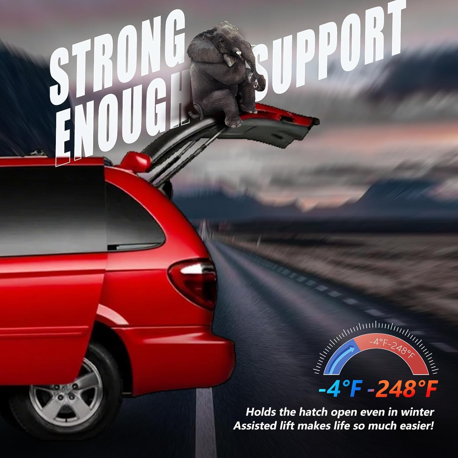 Vepagoo 4535 Rear Hatch Liftgate Gas Strut Compatible with 2001-2007 Dodge Grand Caravan/Chrysler Town & Country/Dodge Caravan/Chrysler Voyager Shock Lift Support Tailgate