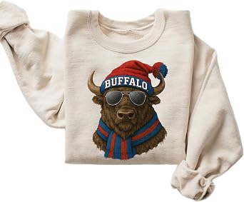 Buffalo Mascot Sweatshirt Vintage Winter Buffalo Crewneck