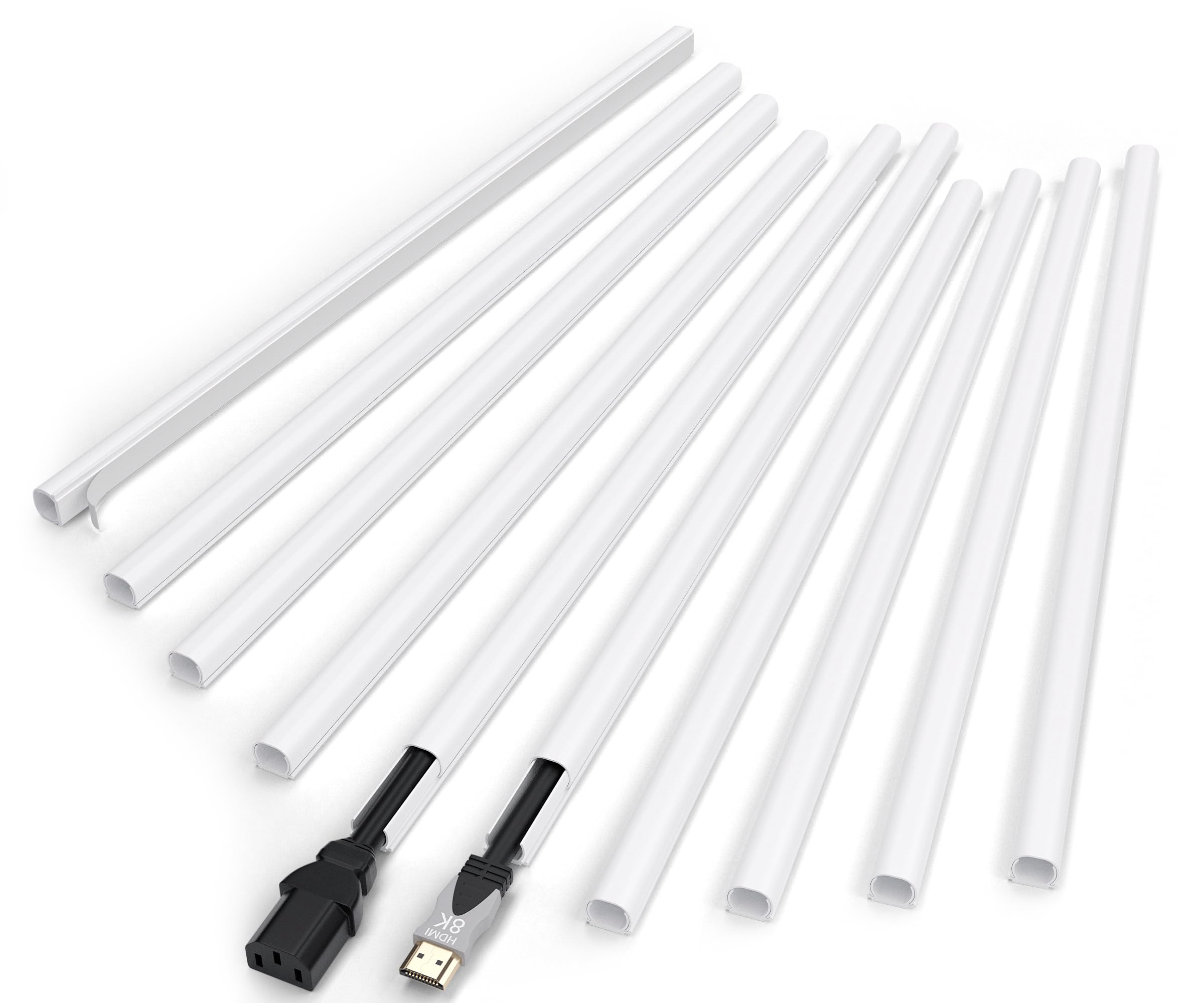 ZhiYo 142in Cord Covers for Wires on Wall, White Cord Hider for 1 Cord