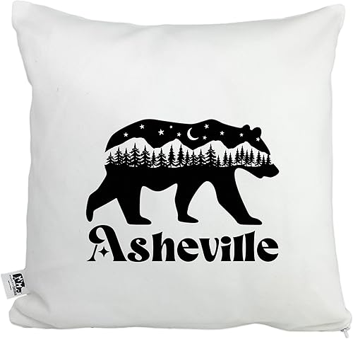 Vista 7 de Moonlight Makers, Asheville Heart, Decorative Pillow Case, 100% Cotton Canvas Pillowcase, Farmhouse Decor, Gift for Home, Funny Design