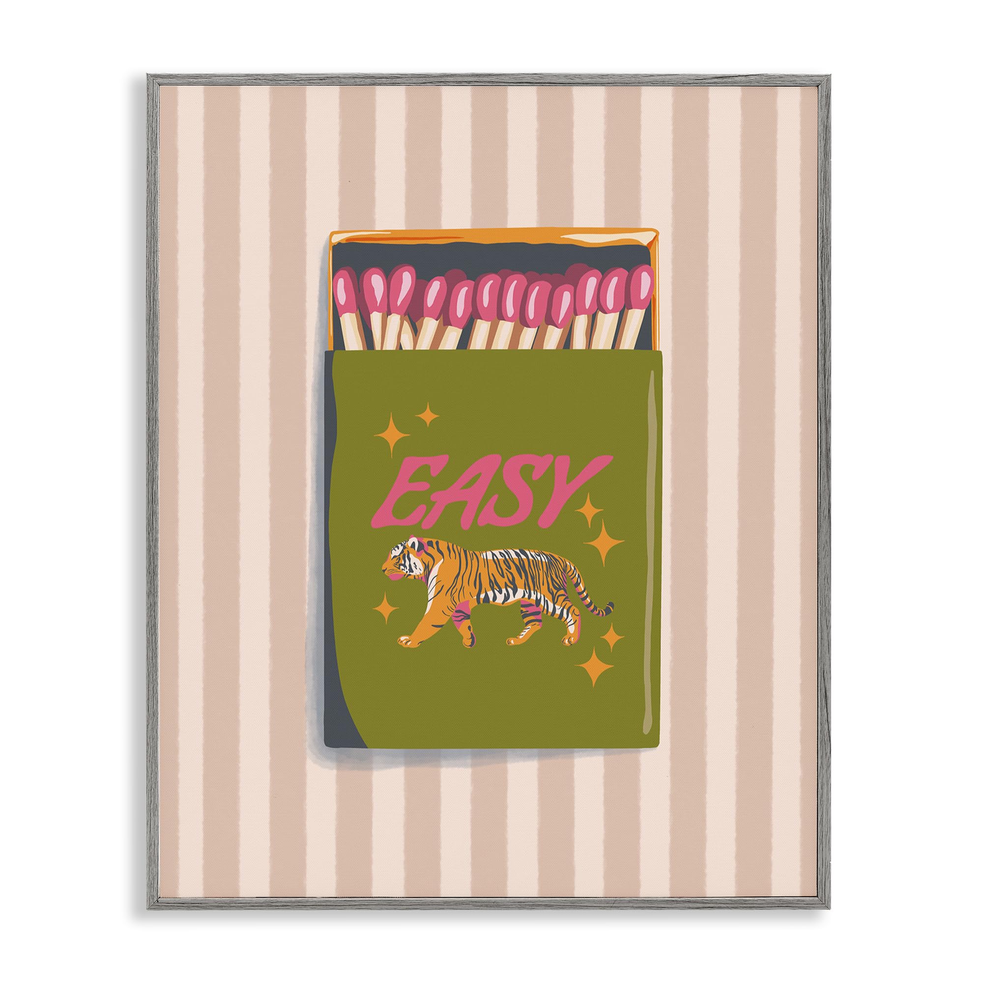 Easy Tiger Retro Matches tableau avec impression giclée fine et cadre gris robuste