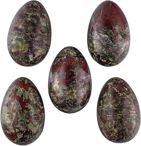 Miniatura 3 de Rockcloud Figuras de esfera de huevo de sangre de dragón con soporte, estatua de escultura de piedra pulida para decoración de oficina y hogar