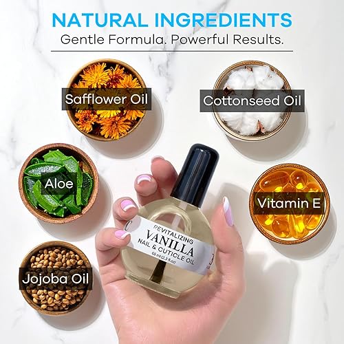 Miniatura 4 de Ellie Chase Moisturizing Cuticle & Nail Care Oil 2.3 Fl Oz - Vanilla Scented – Infused with Jojoba Oil, Aloe, Vitamin E – Nail & Cuticle Hydration,