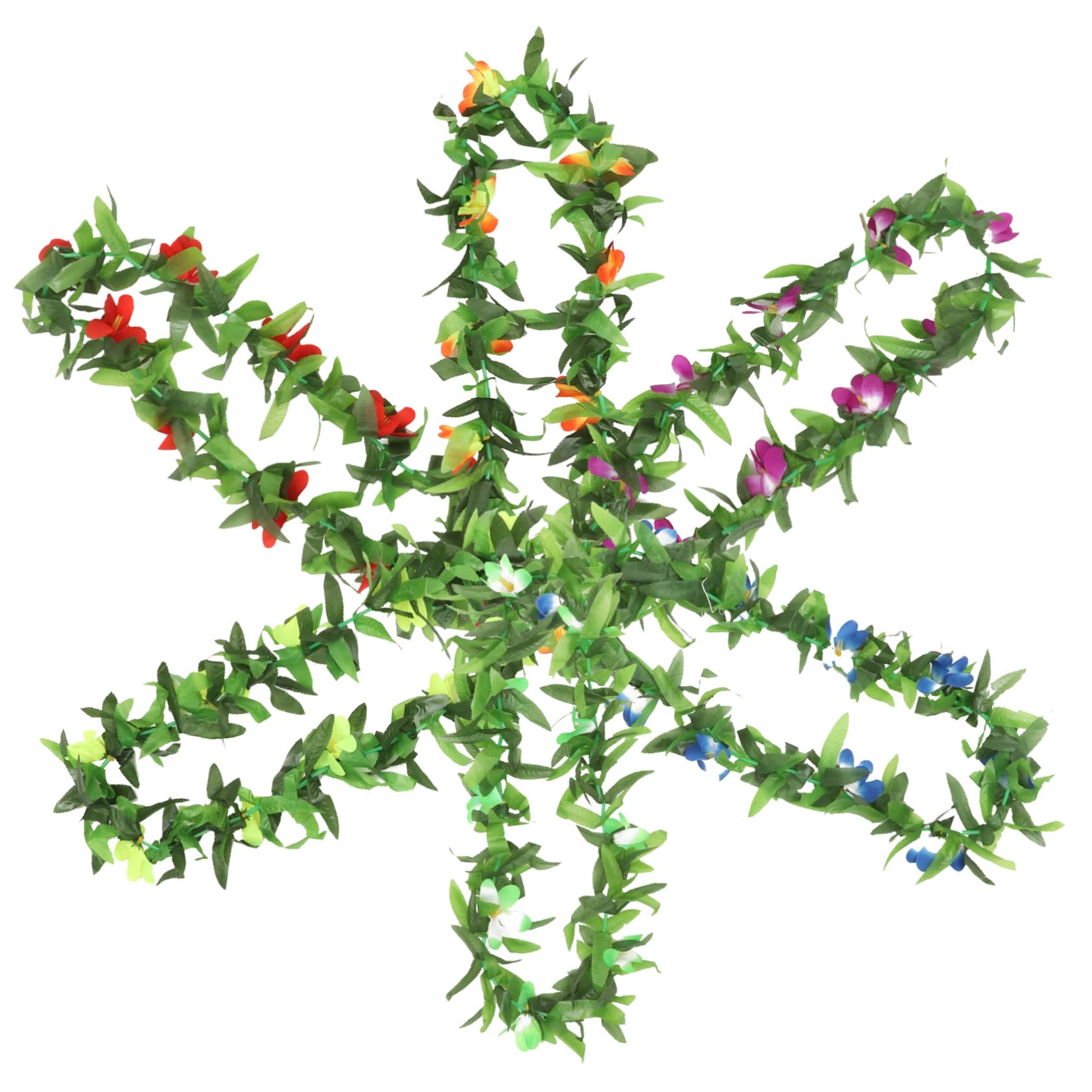 12 STK Hawaiianische Lei blumengirlande künstlich künstliche blumengirlande Hawaii-Partyzubehör Luau-Leis hawaiianische Strandparty-Dekoration Strandgirlande Polyester PRETYZOOM