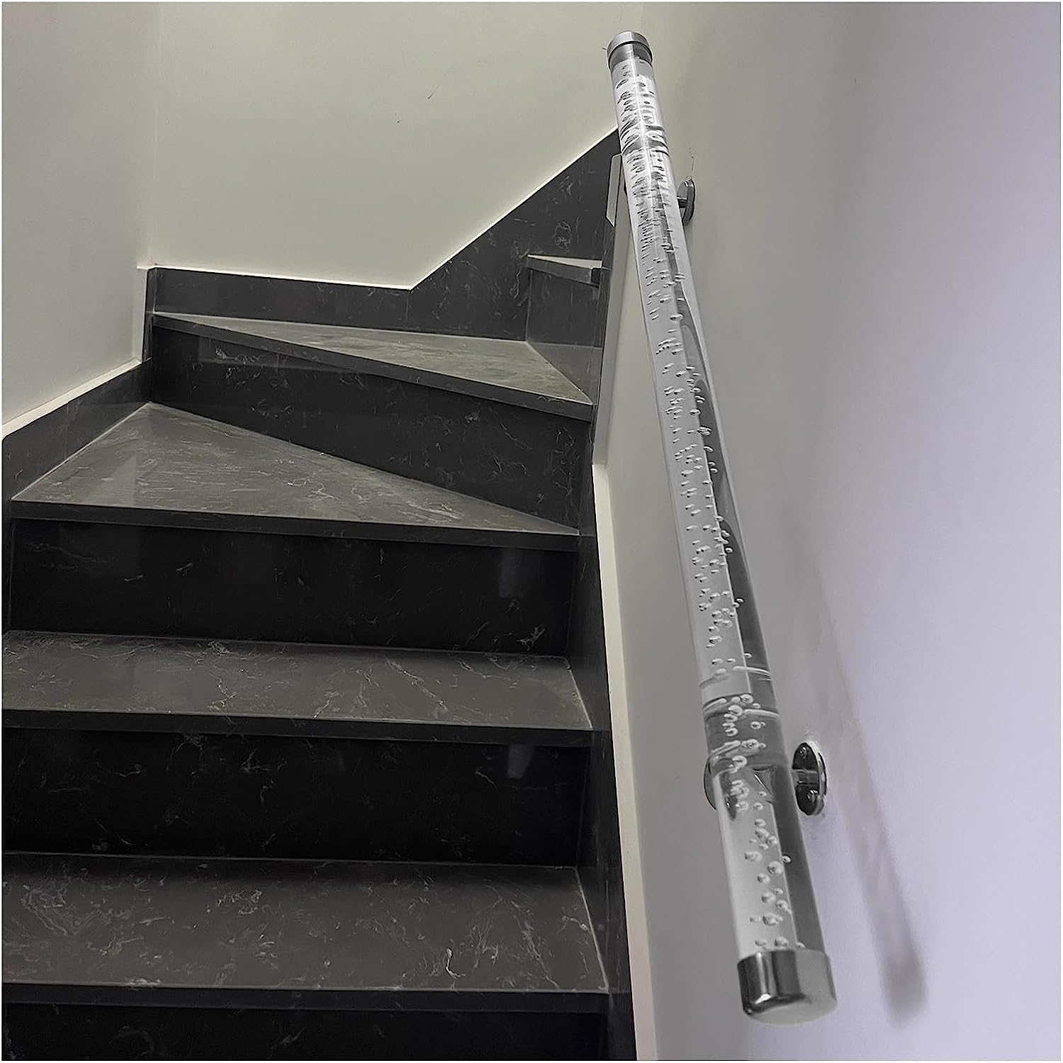 Jiajujia Silver Handrail Stairs Wall Mount Staircase For Indoor/Bar/Outdoor Steps, Handicap Grab Bar 1M - 6M