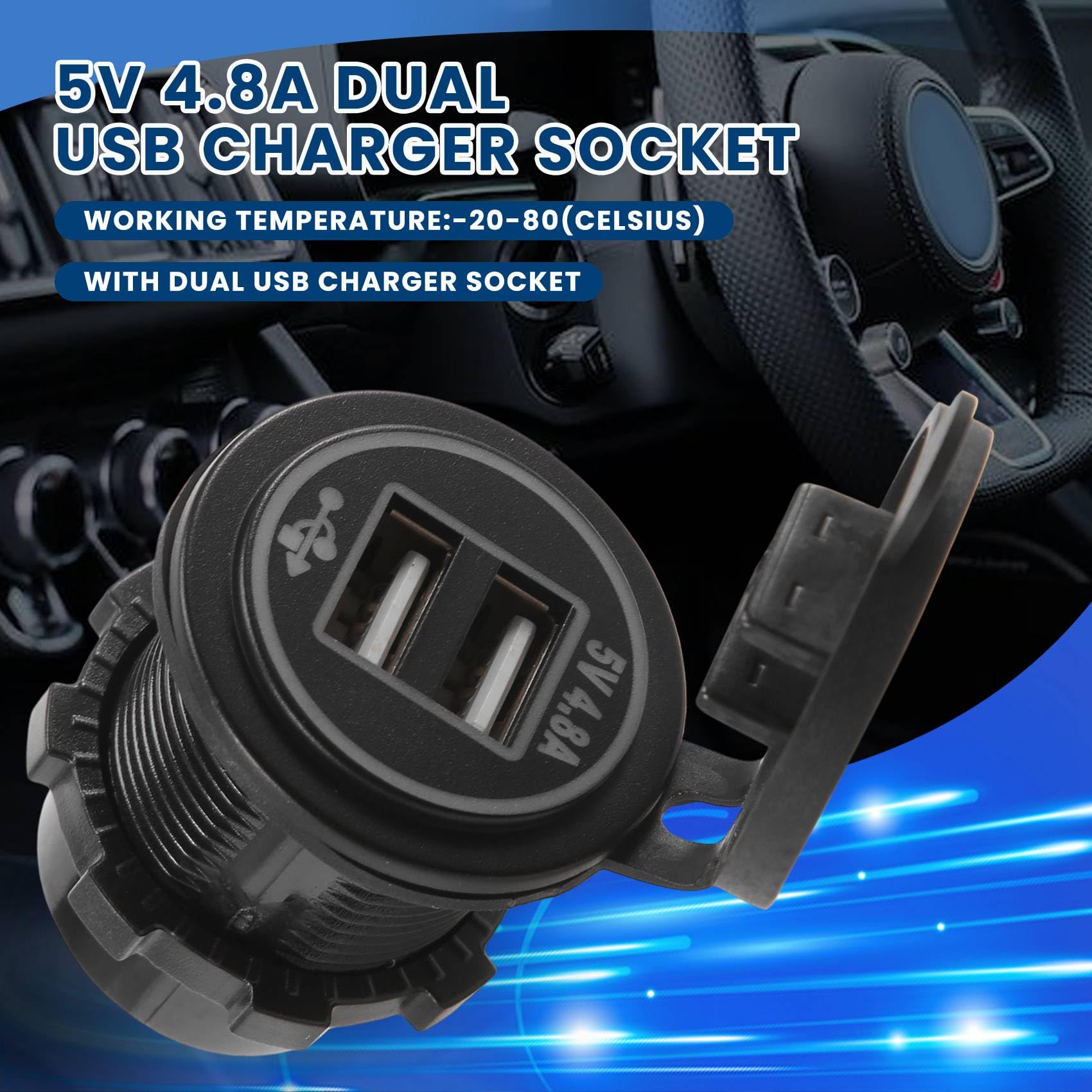 NEW-5V 4.8A Presa di corrente adattatore presa per caricabatterie