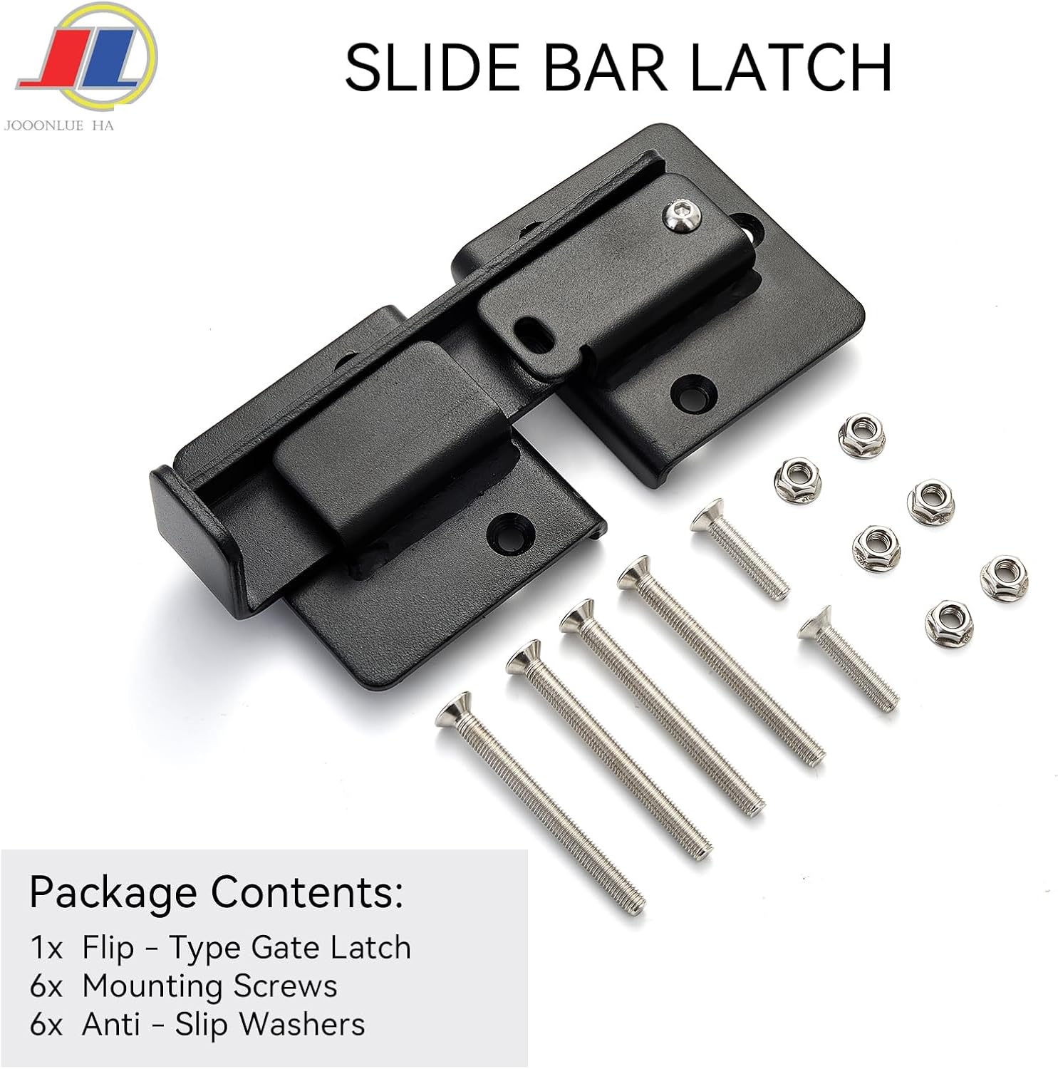Flip Latch Gate Latch 1 Pack, Robust Iron Safety Latches for Wooden/Metal Gates, Barn Door Lock with Easy Installation for Fence, Shed, Cabinet (Black)
