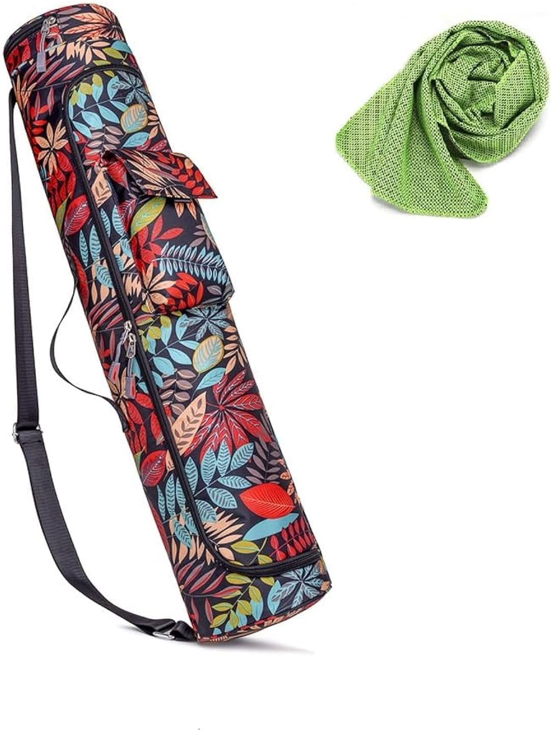 Yoga Mat Bag for Women & Men,Travel Yoga Gym Bag,Full-Zip Yoga Mat Carrier Bag for Class workout Park with Pockets and Adjustable Strap