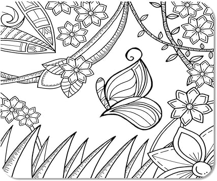 Tapis De Souris Ordinateur Bloc Notes Bureau Numerique Papillon Dans Le Jardin Magique Pour Coloriage Adulte Page Ecole De Jeu Joueur Amazon Fr High Tech