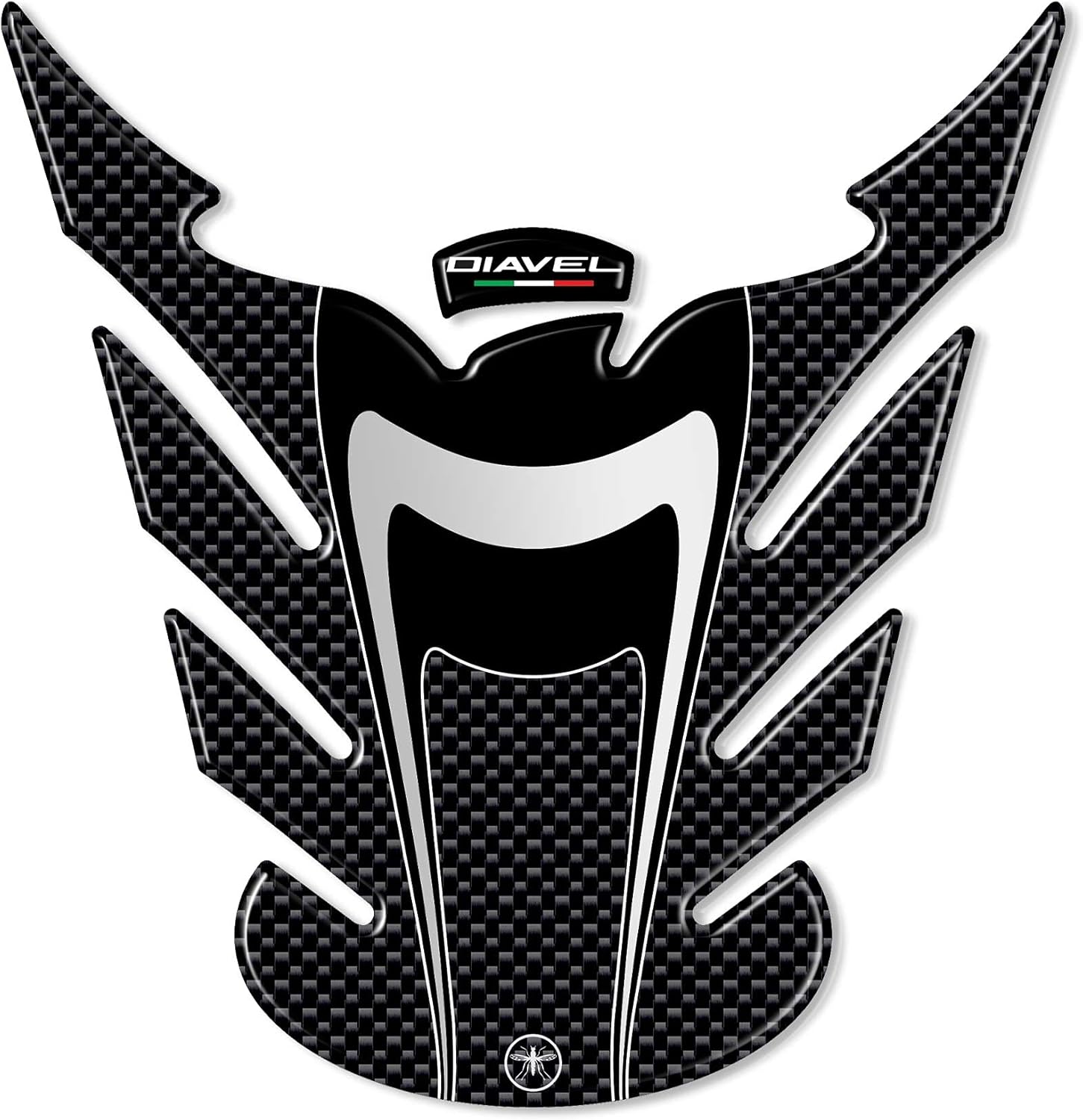labelbike - 3D Sticker Motorcycle Tank Pad Protection and Decoration Compatible with Ducati DIAVEL - Color Carbon Black