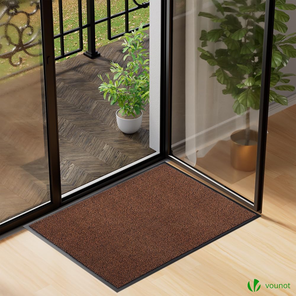 Casa Pura - Zerbino Ingresso 40x60 Cm Marrone - Tappeto Antiscivolo Ultra Assorbente Per Interno/Esterno - Lavabile In Lavatrice