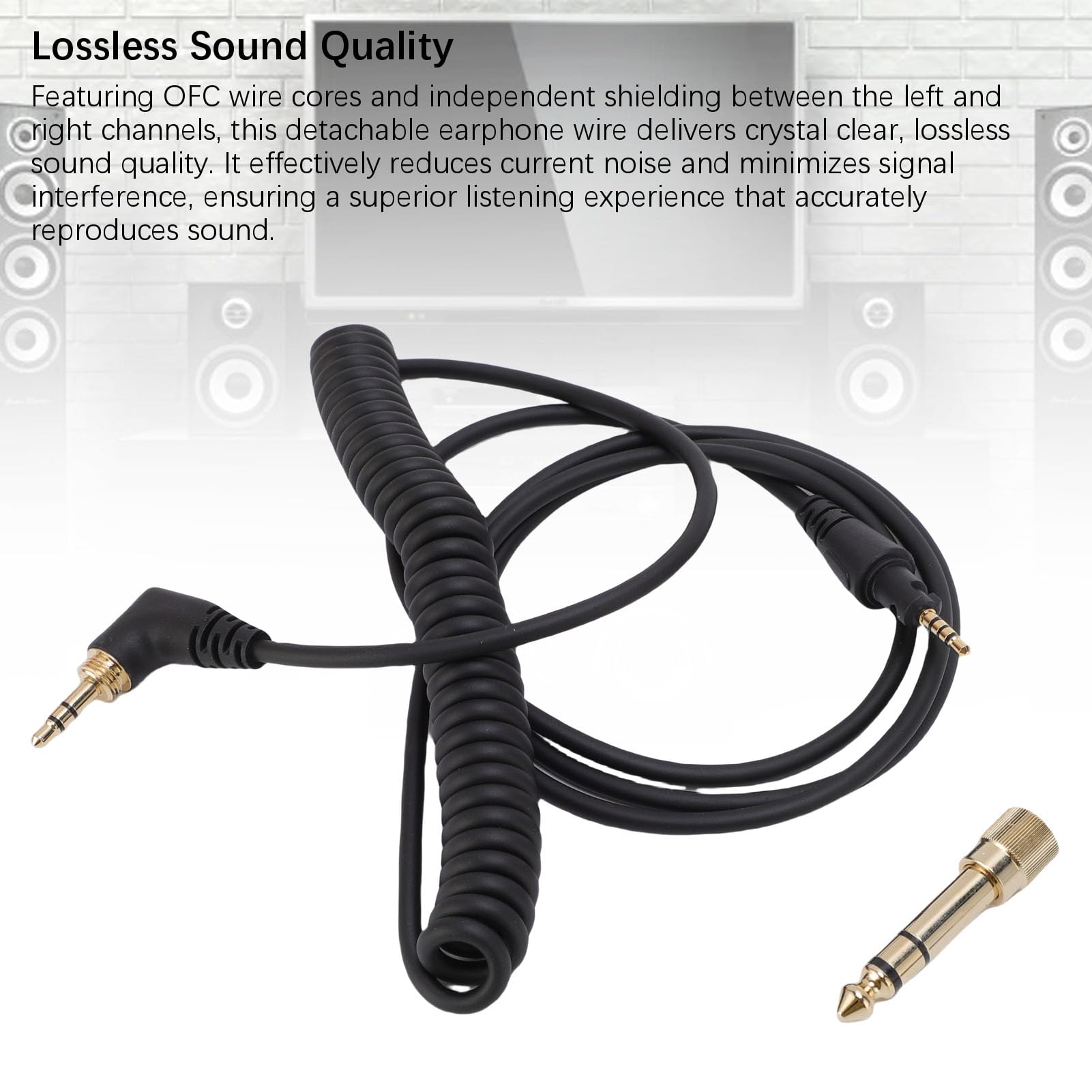 ciciglow Cavo di Estensione Audio Aux Jack, Cavo per Cuffie per Core a Filo OFC, Auricolare Adatta per DJ HDJ-CUE1BT HDJ-X5 HDJ-X7 HDJ-S7 Adattatore da 6,35 Mm
