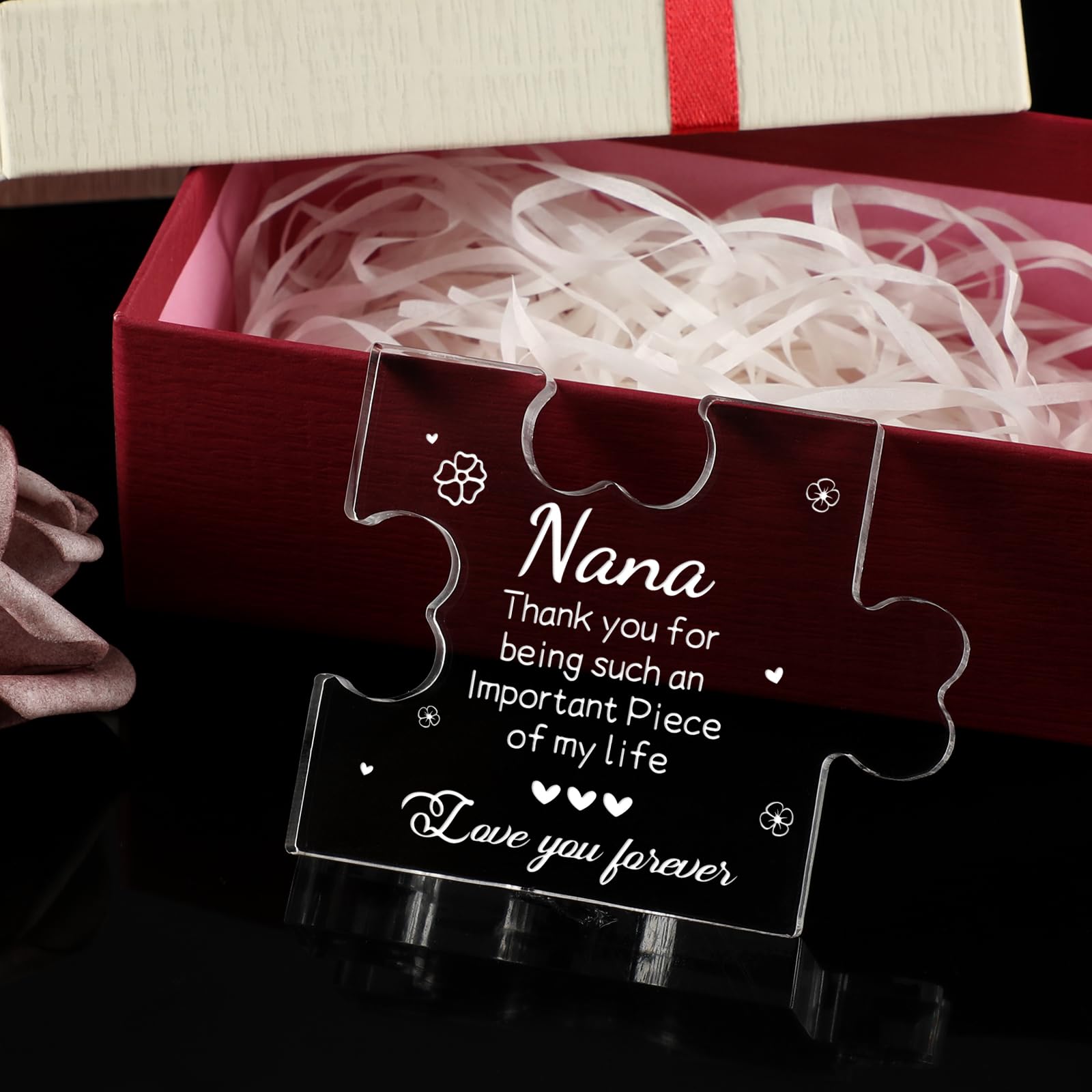 Funnli Nana Gifts Acrylic Plaque, Nana Mothers Day Gifts - Christmas Anniversary Mothers Day Birthday Gifts for Nana Grandma Grammy Grandmother 3.35 x 2.76 Inch Desk Decorations