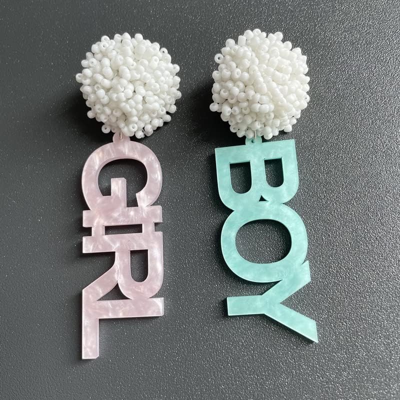 Miniatura 5 de Aretes de revelación de género, letrero para revelación de género, anuncio de embarazo, decoraciones de fiesta de baby shower, por JTRF (azul y