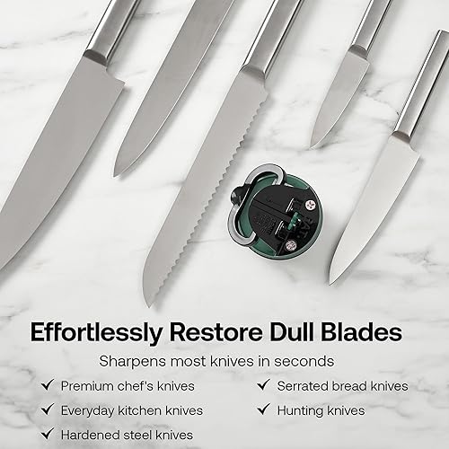 Miniatura 5 de AnySharp EDITIONS - Afilador de cuchillos manos libres - Herramienta de afilado fácil de usar con base de succión PowerGrip y ángulo preestablecido