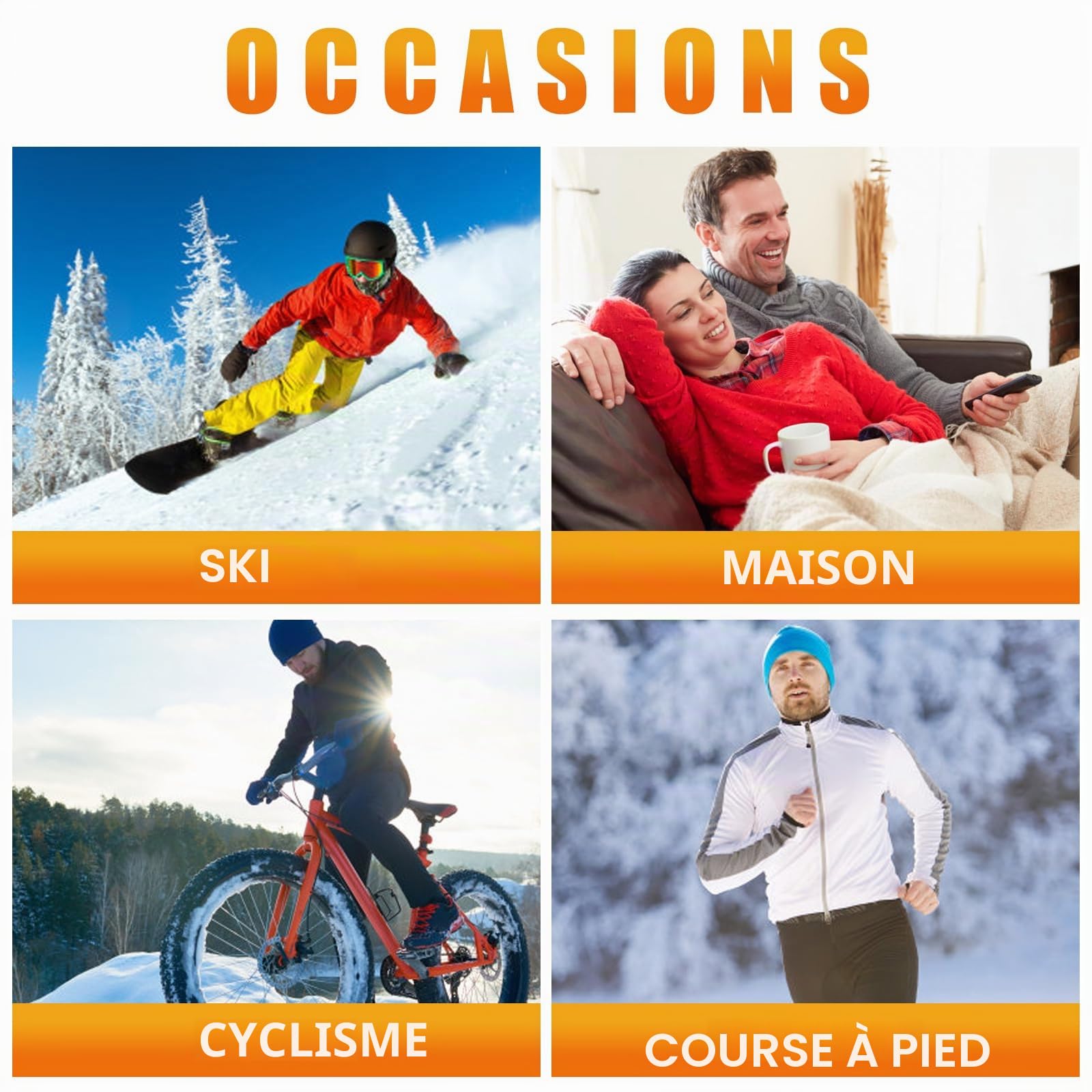 Caleçon long pour homme, en polaire, thermique, sous-vêtement thermique, long, pantalon thermique pour l'hiver