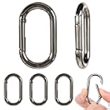 JJUNW 6 Pcs Spring O Ring Clip, Oval Snap Clip Glod Key Rings Alloy Buckle Hooks Clip for Keys, Bag, Handbag, Dog Tag（1.93