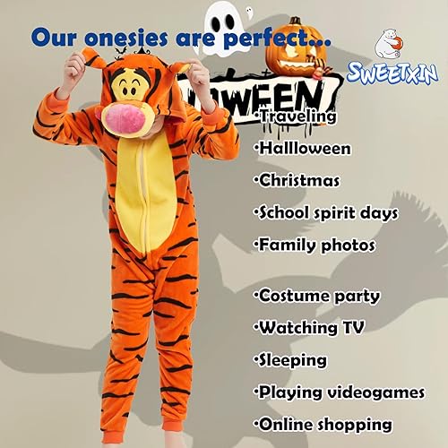 Vista 7 de SWEETXIN Unise - Enterizo de una pieza para niñas, niños, disfraz de personaje de Halloween, fiesta de disfraces
