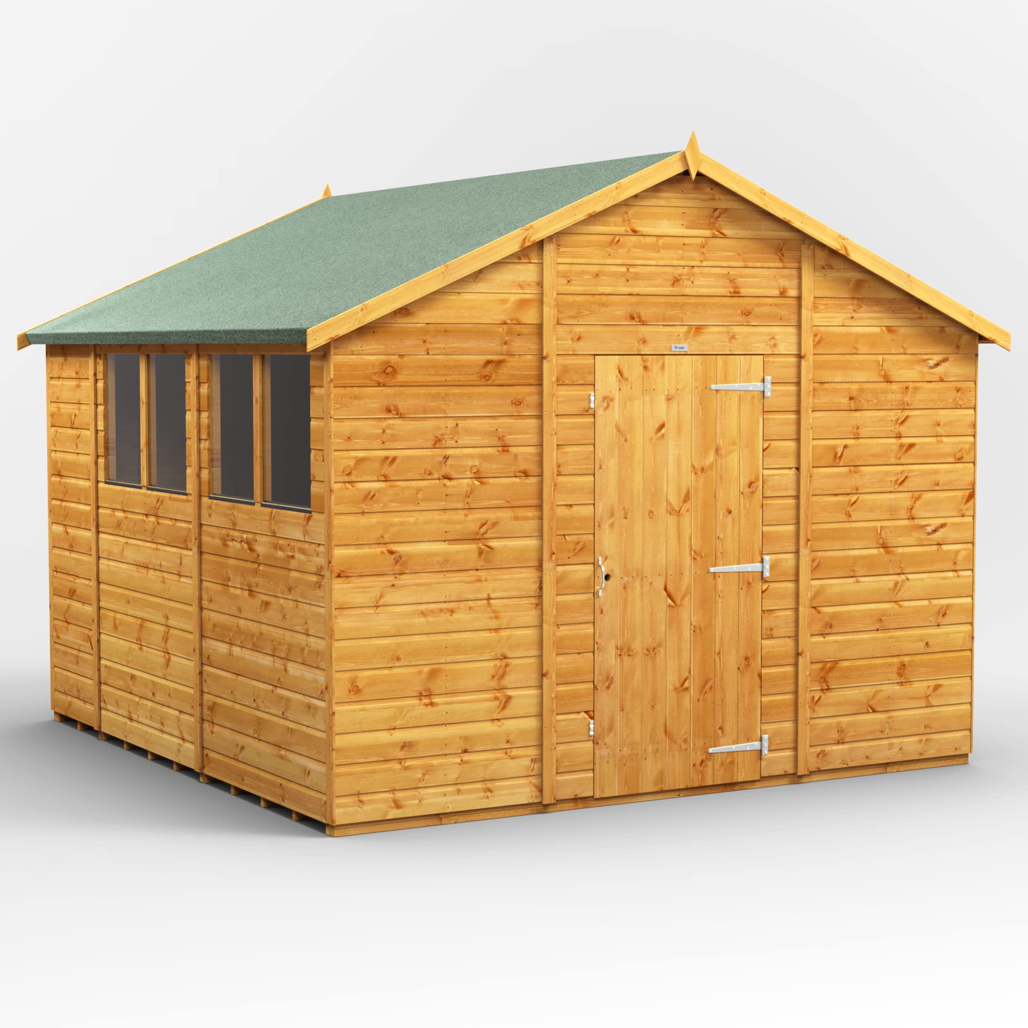POWER High Grade Premium Apex Garden Wooden Shed with Security Features, PVC Window Sills, Door & Window Flexibility, made from Extra Thick Timber & Toughened Glass — view 8