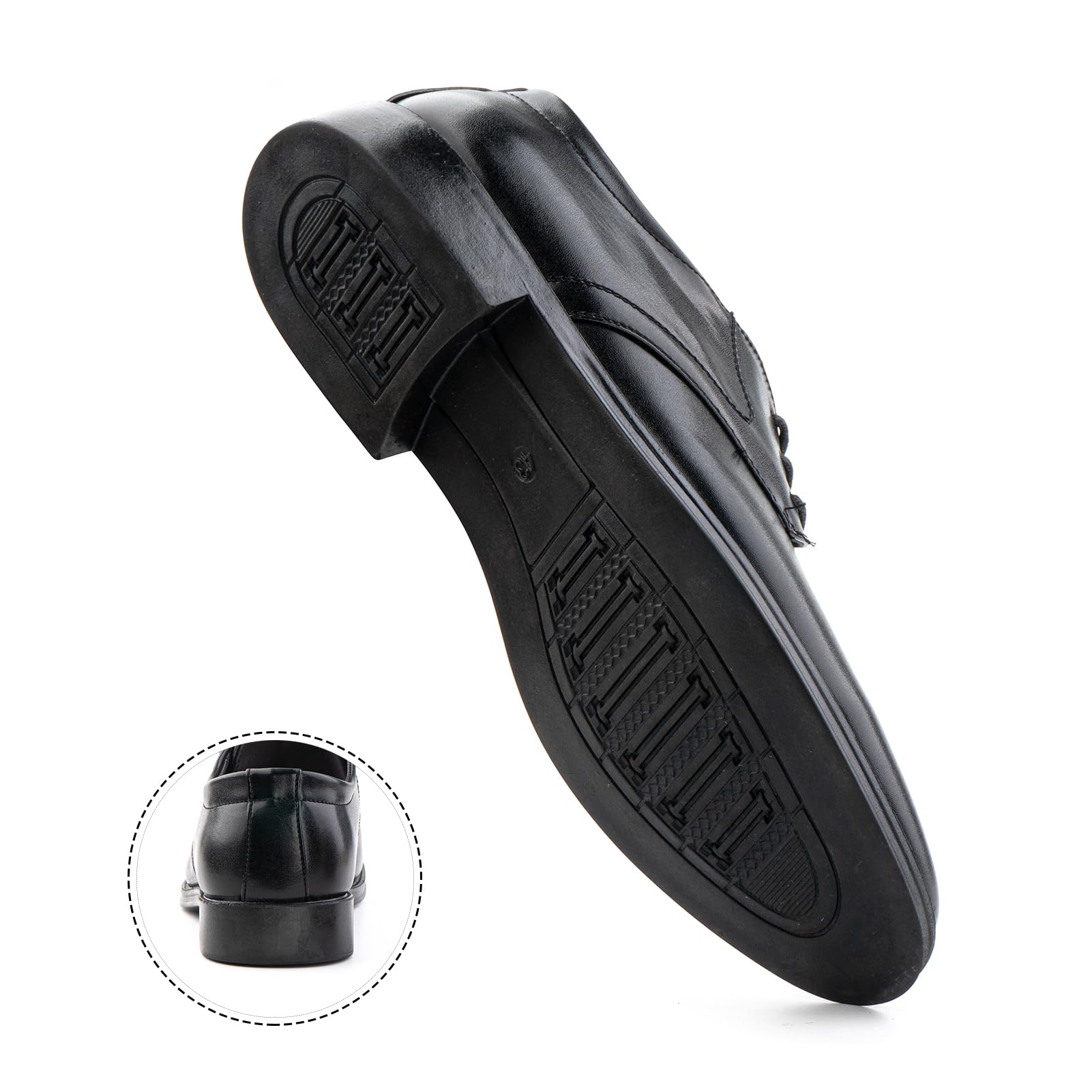 Hitmars Scarpe Stringate Uomo Derby Scarpe Oxford Pelle Verniciata Elegante Scarpe Basse Business Formale Classico Nero Blu Marrone Khaki EU37-EU48