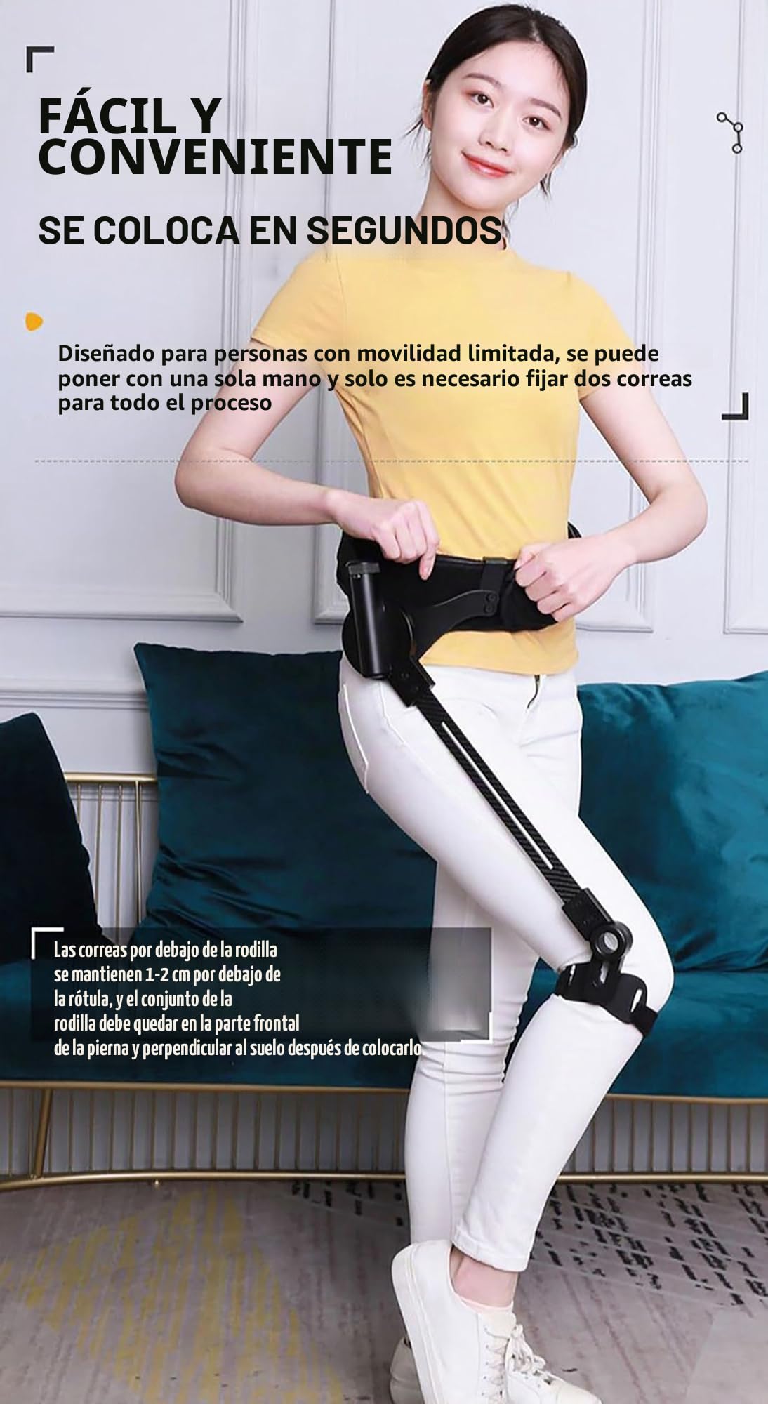 Ayudas para caminar, equipo de refuerzo de exoesqueleto, 3 niveles de intensidad ajustables, exoesqueleto biónico portátil, para pierna izquierda/derecha/ambas piernas. Pierna izquierda L (pierna
