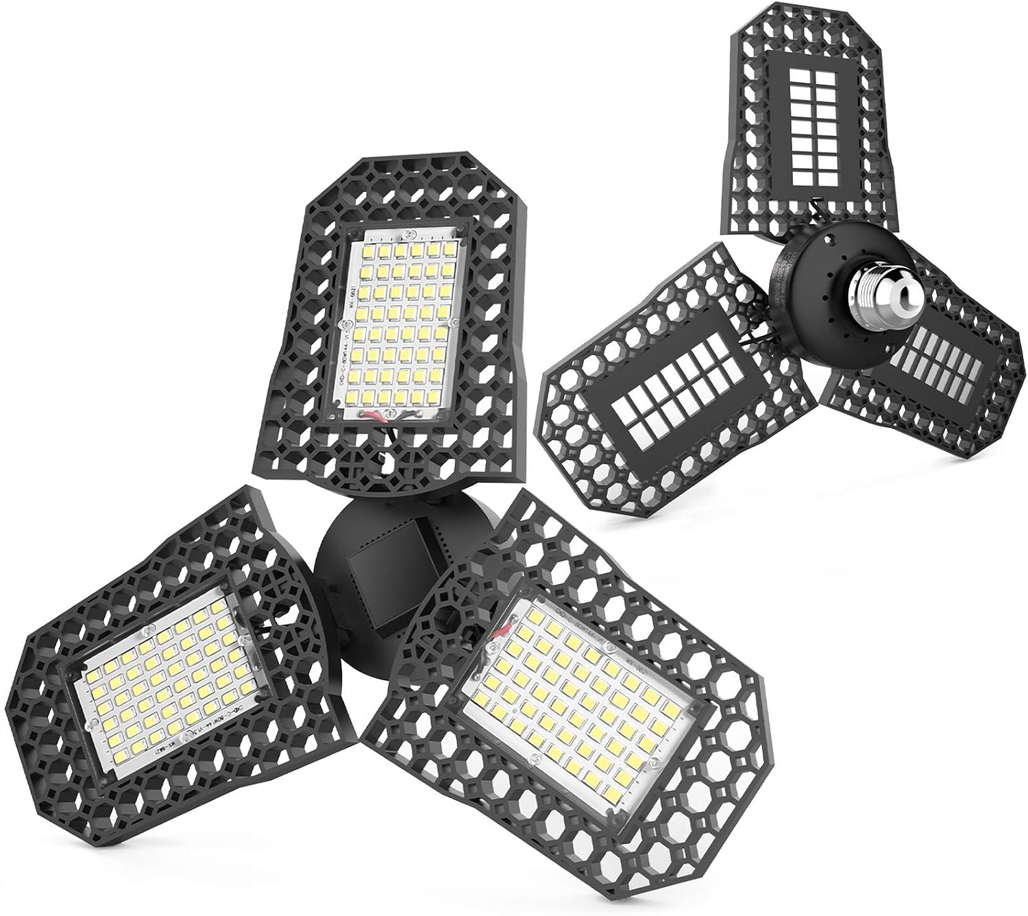 AIXPI LED Garage Lights, 60W LED Garage Ceiling Lights 7200LM Garage Lighting, Deformable Led Shop Lights for Garage, Workshop, Barn ,Warehouse