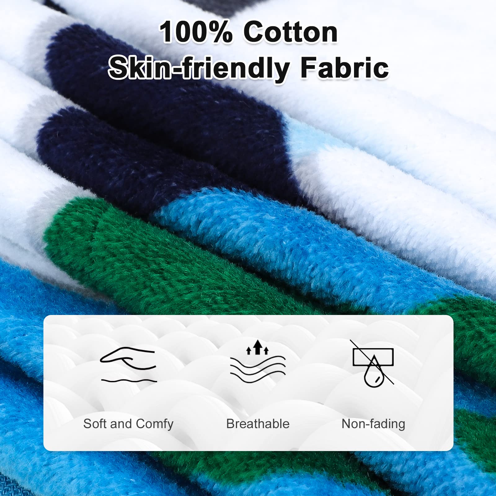 FLYISH DIRECT Badeponcho Kinder 100% Baumwolle Kinderhandtuch Poncho Kinder Badetuch Handtuch mit Kapuze Strandtücher für Jungen und Mädchen, 70x60cm