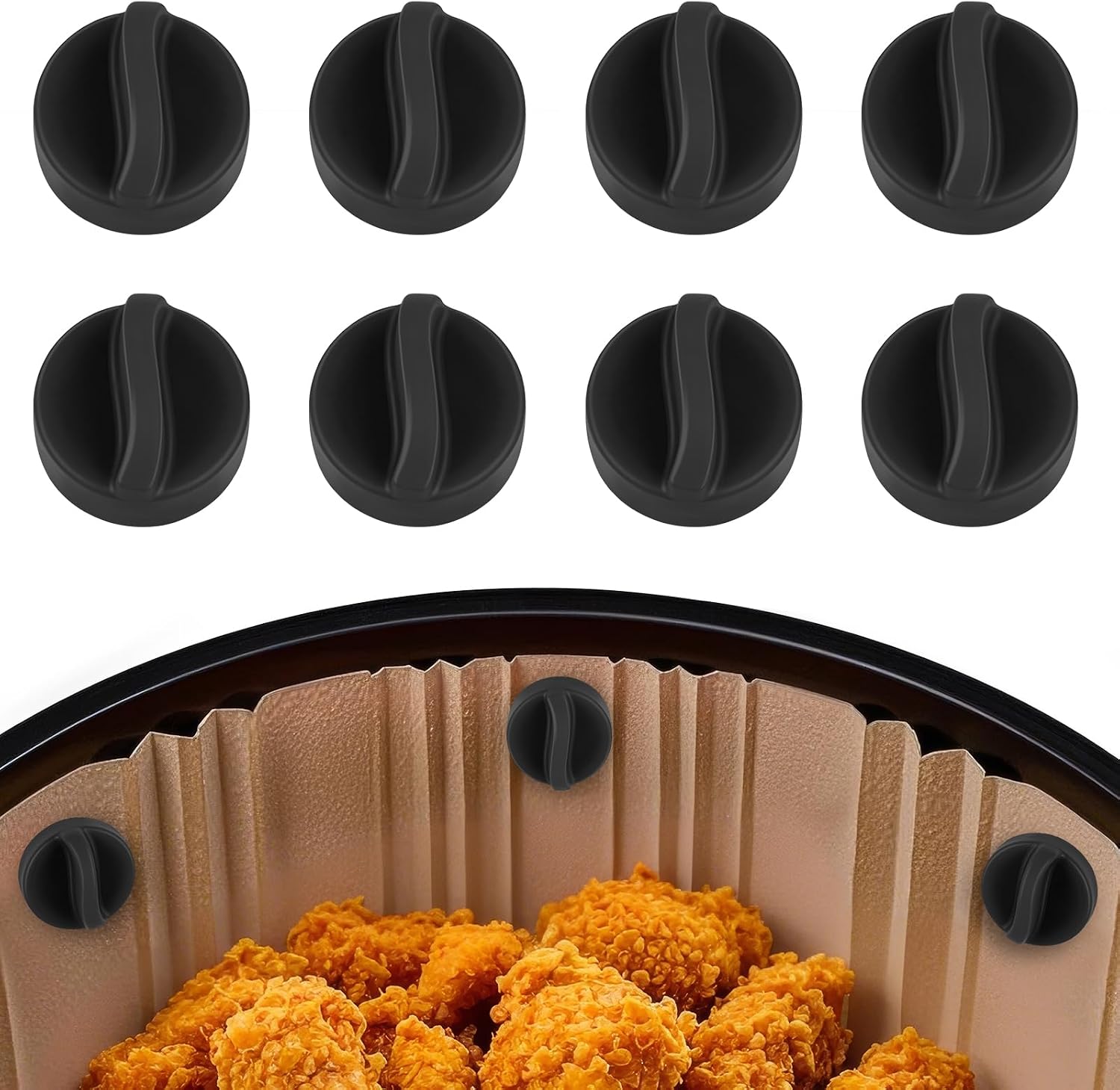 Magnesów do Frytkownicy Powietrznej, 8PCS, Czarny