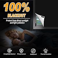 Vista 2 de Cortinas opacas para dormitorio, cubierta opaca portátil para ventana, persianas opacas sin taladro, cortinas opacas cortables, para ventanas