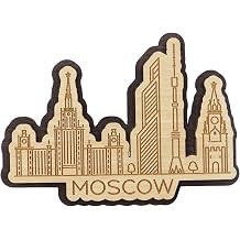 Printtoo Depicting Wooden Engraved Moscow Russia Monuments Fridge Magnet Souvenir Decor