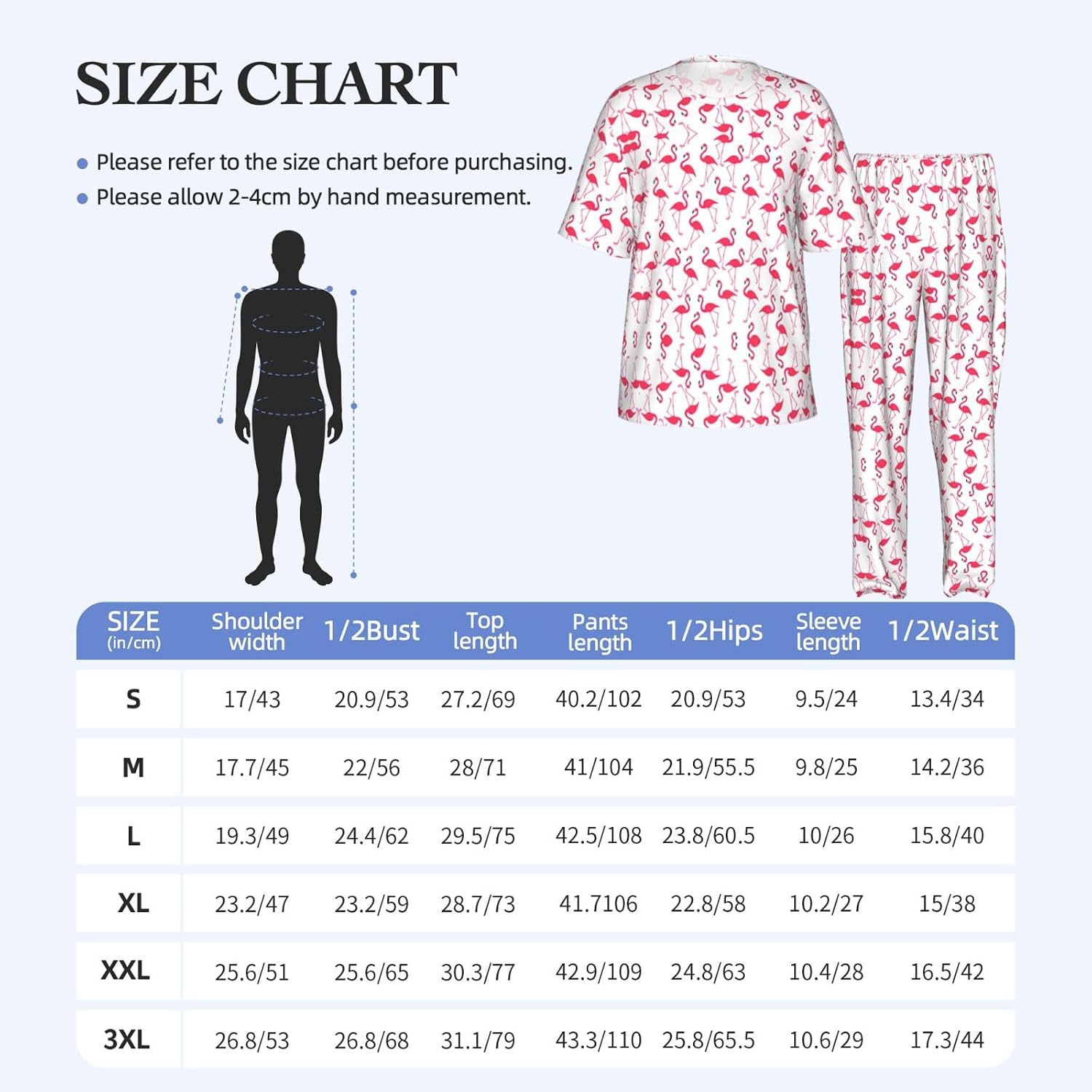 Men'S 2 Piece Loungewear Pajama Set Pink Flamingo Pattern Print Short Sleeve Tee Top And Pants Set S-3xl