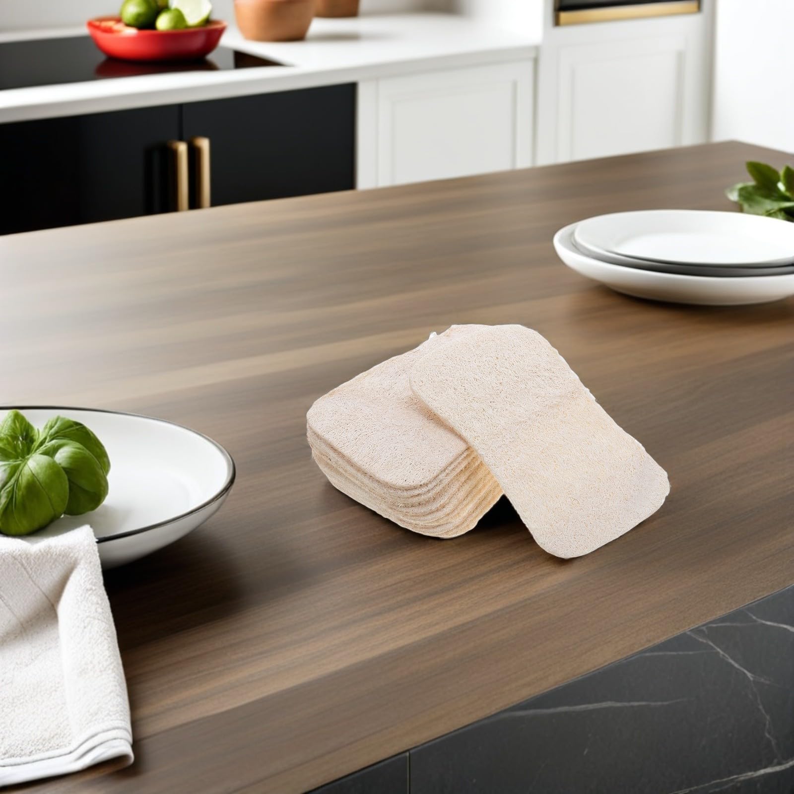 20 Esponjas para Platos de Cocina de Fibra Natural, Secado Rápido y Delicadas Utensilios, Ideales para Uso Doméstico Cocina