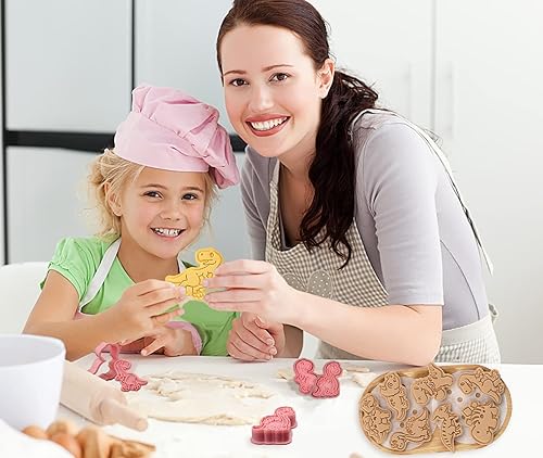 Vista 34 de Juego de cortadores de galletas de unicornio de 8 piezas con sellos de émbolo, sellos en relieve de cabeza de unicornio para hornear galletas