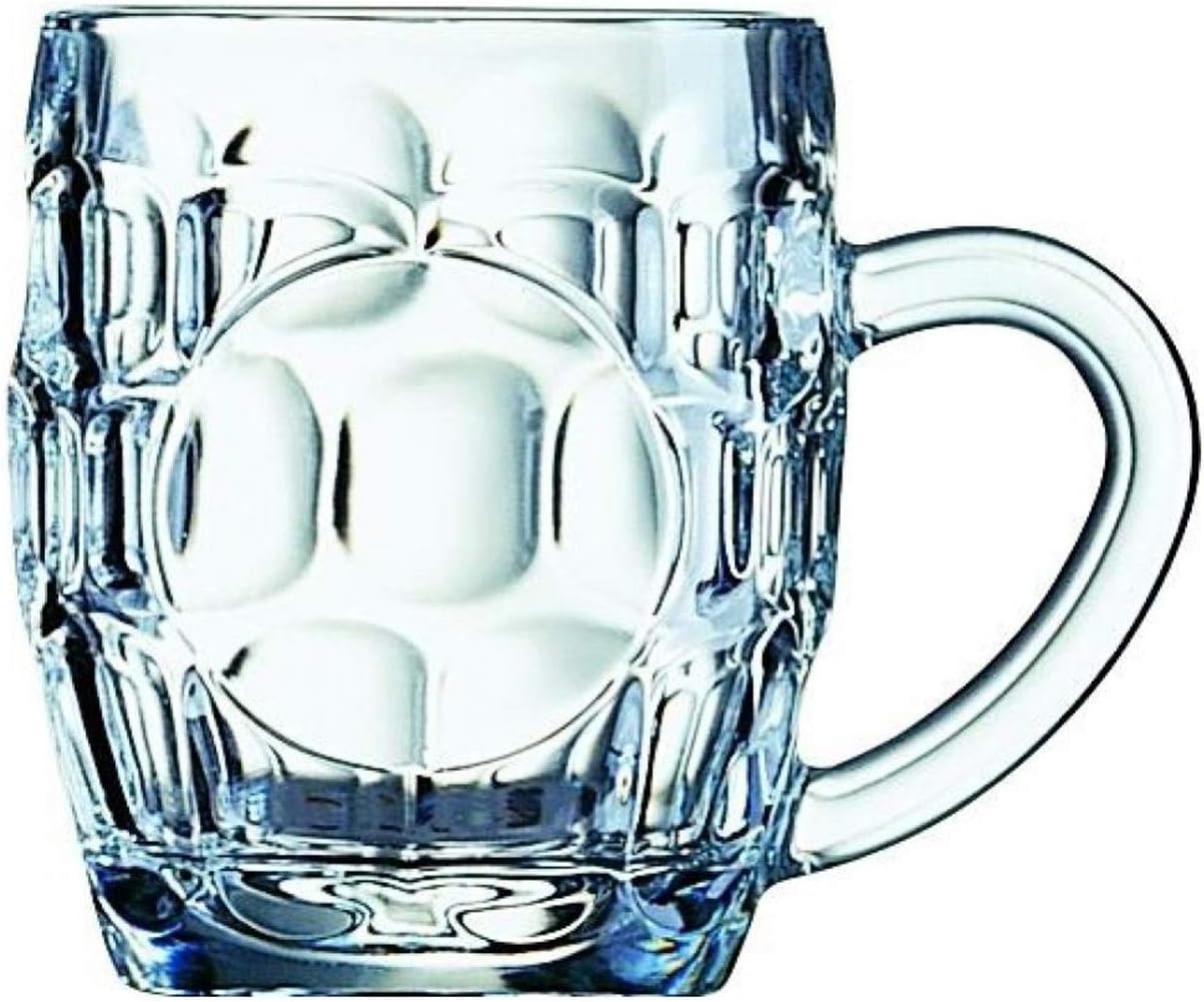 Traditional British Imperial half pint Dimple Beer Glass with etched