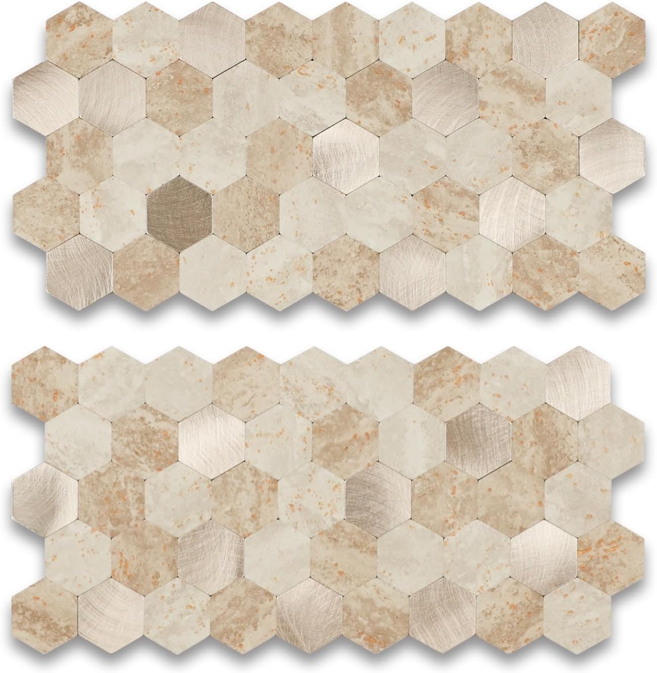 12-Sheet Blue Peel and Stick Backsplash, Brushed Metal Subway Backsplash Linear Tile Stick on Wall Tiles for Kitchen Bathroom Fireplace