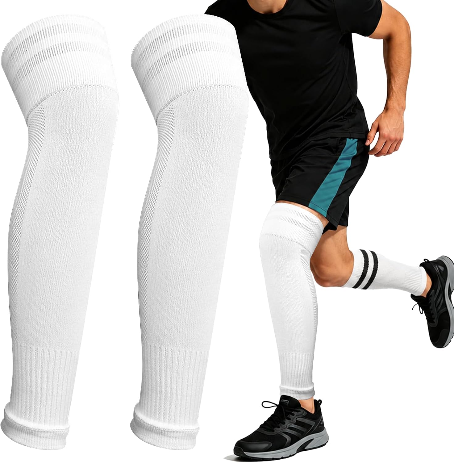 Aegend Soccer Leg Sleeves for Grip Socks, Compression Shin Guard Sleeves