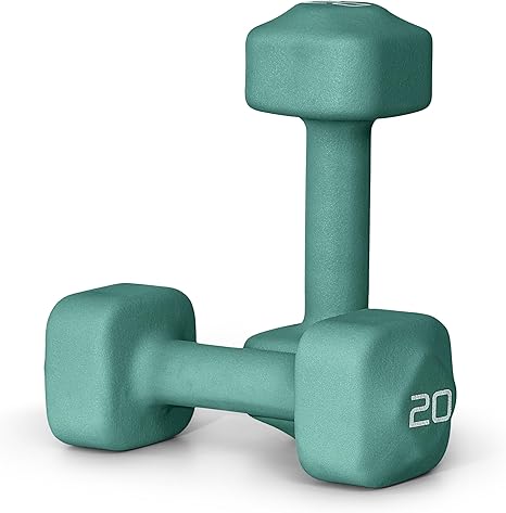 Tone Fitness Neoprene Dumbbell Weight Pairs with Anti-Roll Square Head | Multiple Options
