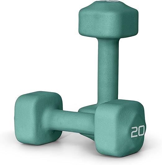 Tone Fitness Neoprene Dumbbell Weight Pairs with Anti-Roll Square Head | Multiple Options