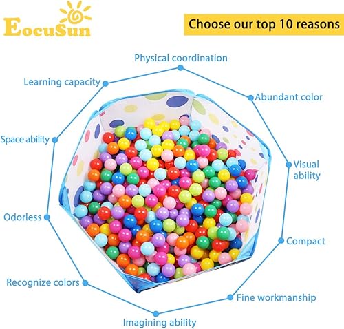 Miniatura 3 de Alberca para bolas EocuSun grande para niños tienda para bolas para niños y niñas de interior y exterior corral de juegos para bebés con bolsa con