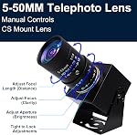 SVPRO 1080P USB Webcam with Telephoto 5-50mm Lens, Full HD Computer Camera 100fps/60fps/30fps for Windows/Mac/Linux/Android