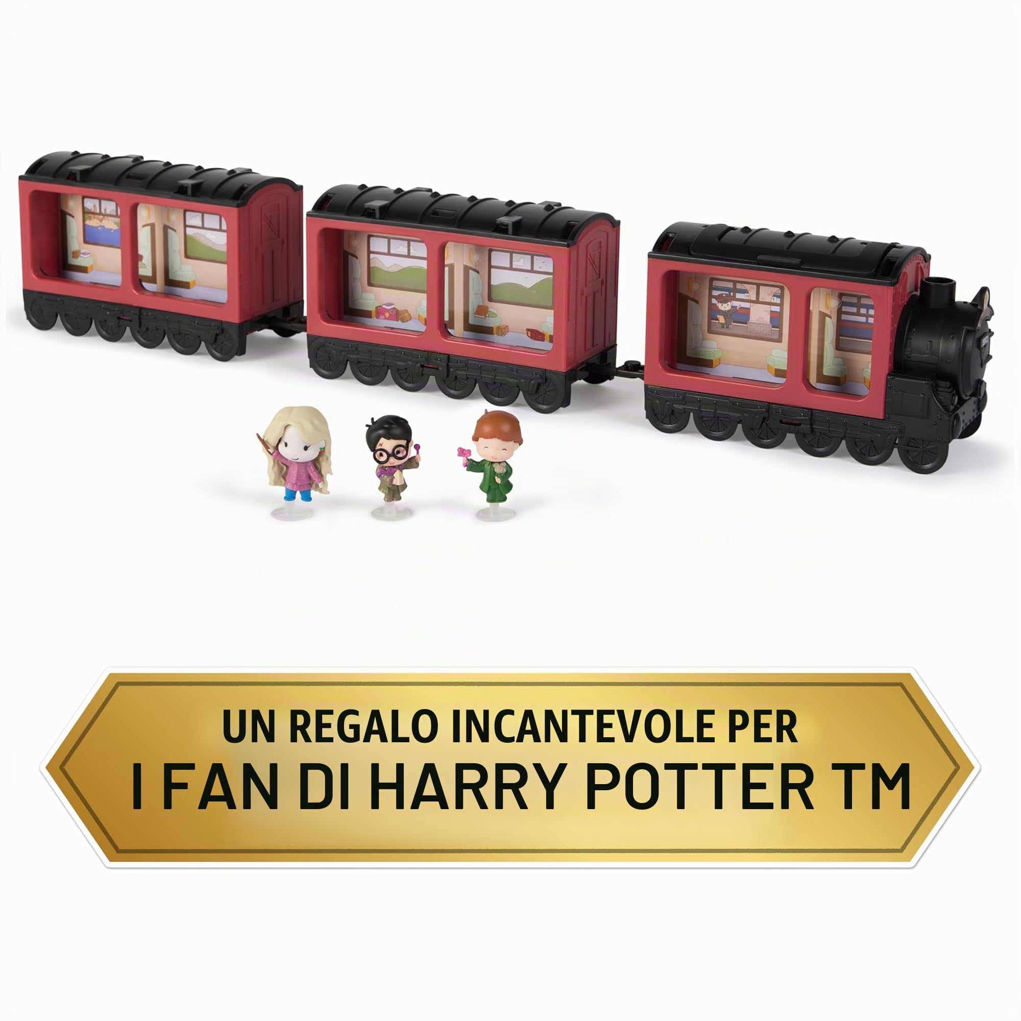 Wizarding World Harry Potter – Hogwarts Express Momenti Magici S5-3 Bambole Figure articolate con 3 carri, personaggio Harry Potter – Giocare ed esporre – Giocattolo per bambini 6 anni e +