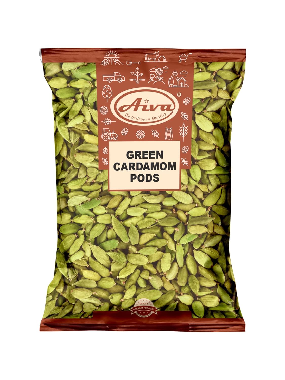 Aiva Green Cardamom Pods (Hari Elaichi) | Whole Aromatic Spice for Cooking | Baking | Tea, Desserts & Seasoning (11 lb)
