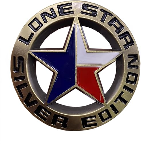 Miniatura 7 de OnlyYou.X Lone Star - Emblema de edición plateada con emblema de estrella solitaria, calcomanía de estrella solitaria para camioneta universal, 1